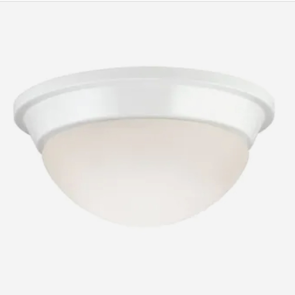 Project Source 8.75” White Satin Opal Incandescent Flush Mount Light NWT